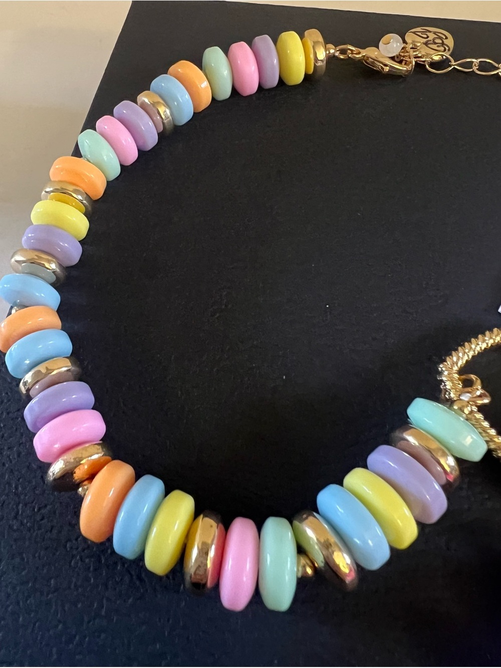 Betsey Johnson Pink Gummy Bear Charm Pastel Beaded Necklace - Picture 10 of 16